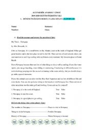 English Worksheet: 10 th grade exam paper