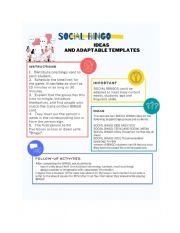 SOCIAL BINGO IDEAS AND ADAPTABLE TEMPLATES