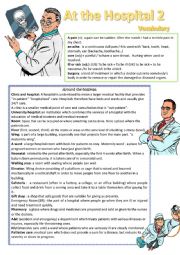 English Worksheet: At the hospital Vocabulary