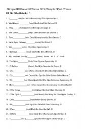 English Worksheet: simple present tense & simple past tense