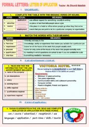 English Worksheet: FORMAL LETTERS: Letters Of Application