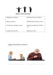 English Worksheet: Body language quiz with pictures