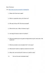 English worksheet: Mount Rushmore 