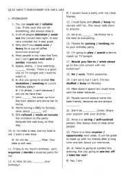 English Worksheet: Friendship vocabulary worksheet