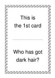 English Worksheet: Game I have - Who has Body parts