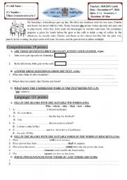 English Worksheet: quiz for common core