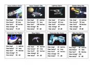 Spaceship Trumps Card Game Simplified Numbers