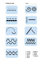 English worksheets: Types of line