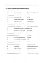 English Worksheet: Question words
