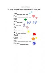 English Worksheet: Months of the year
