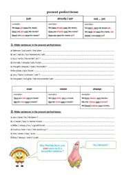 present perfect tense - sentence building