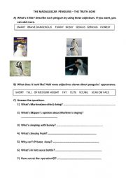 English Worksheet: Madagazcar Penguin