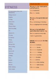 English Worksheet: fitness