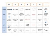 Present perfect with adverbs board game