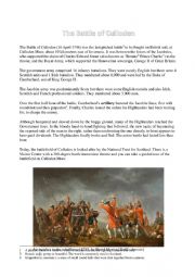 English Worksheet: The Battle of Culloden