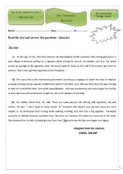 English Worksheet: 9th form full-term test 2