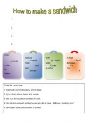 English Worksheet: How to make a sandwich