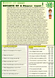 English Worksheet: Stuck at home because of a deadly virus: reading , writing with key