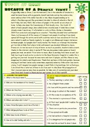 English Worksheet: Stuck at home because of a deadly virus: reading , writing with key