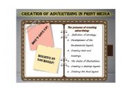 English Worksheet:  - Creation Of Advertising In Print Media -