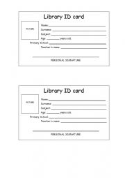English Worksheet: Library ID