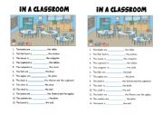 In the classroom - prepositions