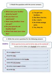 English Worksheet: present simple: questions