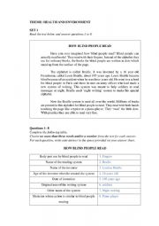 English Worksheet: INFORMATION TRANSFER PRACTICE: HEALTH AND ENVIRONMENT ISSUES