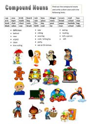 English Worksheet: Writing a story with Compound Nouns