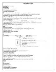 English Worksheet: How to write an informal letter