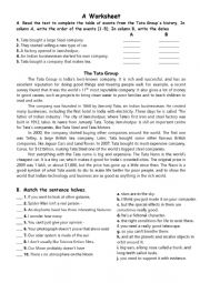  A WORKSHEET