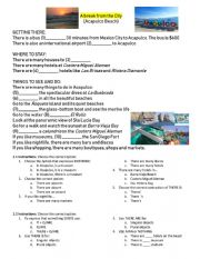 English Worksheet: Vacations