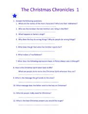 English Worksheet: The Christmas Chronicles 1