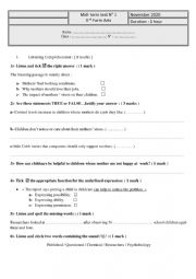 English Worksheet: 4th form exam