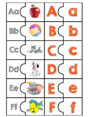 English Worksheet: A to F jigsaw 