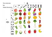 English Worksheet: Fruit_Vegetable_dice game_I like_dont like