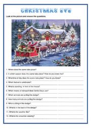 English Worksheet: Picture description - Christmas Eve