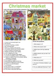 English Worksheet: Picture description - Christmas Market