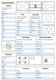 English Worksheet: Grammar revision and flags
