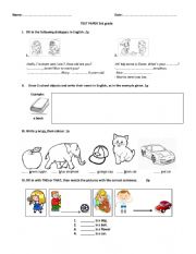 English Worksheet: TIME FOR TEST