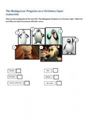 English Worksheet: The Madagascar Penguins in a Christmas Caper_A1-A2_Part 1/4