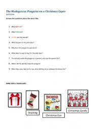 English Worksheet: The Madagascar Penguins in a Christmas Caper_A1-A2_Part 3/4
