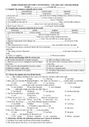 English Worksheet: to infinitive and gerund 