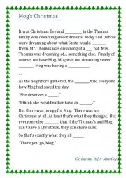 English Worksheet: Mog�s Christmas Calamity