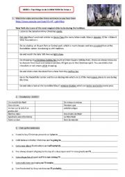 English Worksheet: CHRISTMAS IN NEW YORK CITY