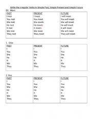 English Worksheet: Irregular Verbs and Sentences 4