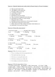 English Worksheet: Simple continuous