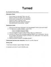 English Worksheet: Turned: Questions and writing assignment