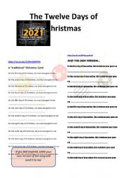 The 12 days of Xmas (two versions)