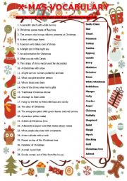 English Worksheet: Christmas Vocabulary and Traditions (B2 Level)